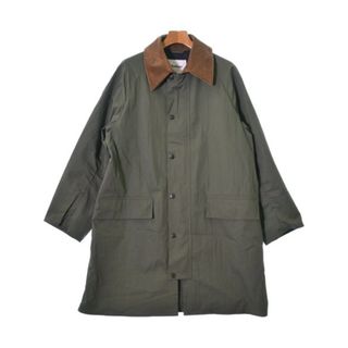 バーブァー(Barbour)のBarbour バブアー ステンカラーコート 38(S位) カーキx茶 【古着】【中古】(ステンカラーコート)