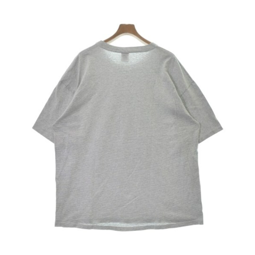 CalCru(カルクルー)のCalCru  カルクルー Tシャツ・カットソー F グレーx白(ボーダー) 【古着】【中古】 メンズのトップス(Tシャツ/カットソー(半袖/袖なし))の商品写真