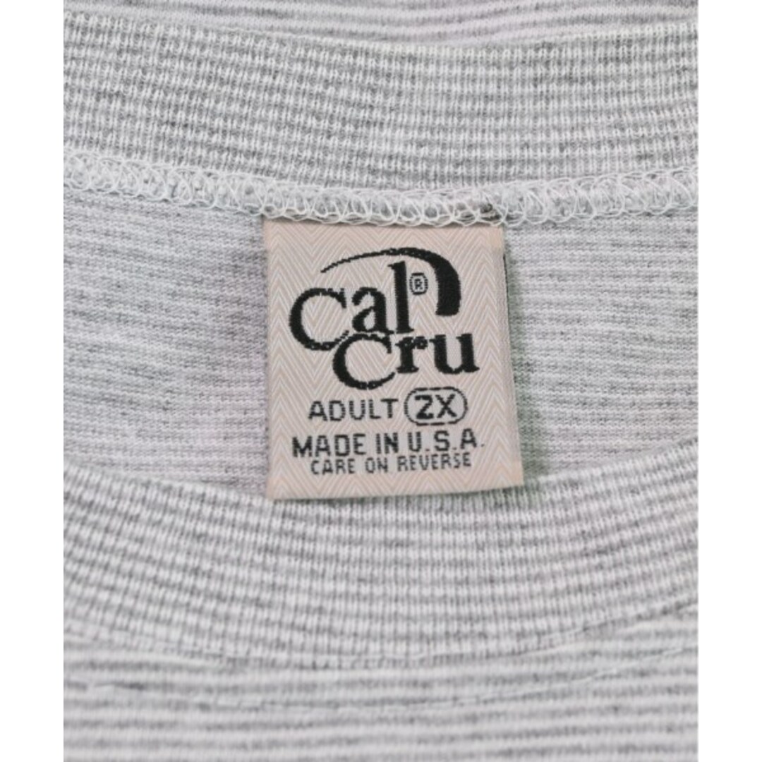 CalCru(カルクルー)のCalCru  カルクルー Tシャツ・カットソー F グレーx白(ボーダー) 【古着】【中古】 メンズのトップス(Tシャツ/カットソー(半袖/袖なし))の商品写真