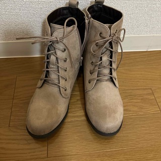 ブーツ レディース 秋冬 ショート丈 袴 卒業式 靴 ローヒール レースアップ (ブーツ)