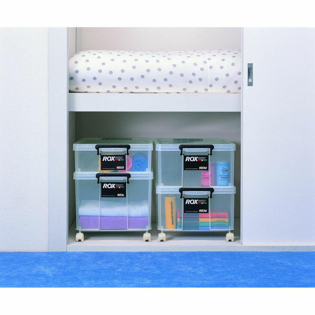 天馬 耐久性に特化した収納ボックス 日本製 ロックス クリアケース コンテナボッ インテリア/住まい/日用品の収納家具(ケース/ボックス)の商品写真