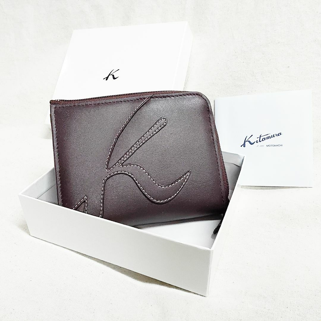Kitamura(キタムラ)の箱付き 未使用 キタムラ L字ファスナーミニ財布 Kitamura Kマーク レディースのファッション小物(財布)の商品写真