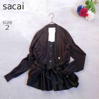 sacai - 美品♡sacai 異素材 フリル レオパード ニット ドッキング