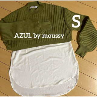 AZUL by moussy - AZUL by moussy♡短めニット×インナータンクセット♡S
