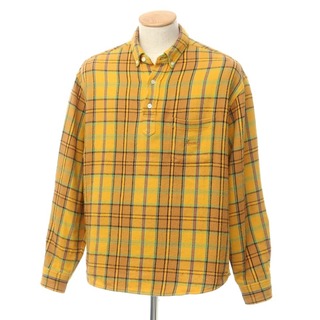 シュプリーム(Supreme)の【中古】シュプリーム Supreme 2023年春夏 Pullover Plaid Flannel Shirt コットン カジュアルシャツ イエローオレンジ系【サイズS】【メンズ】(シャツ)