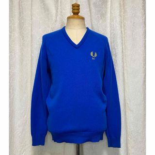 フレッドペリー(FRED PERRY)のフレッド ペリー  ブルー ニット FRED PERRY 100周年 M(ニット/セーター)