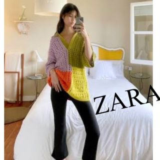 ザラ(ZARA)の新品　ZARA ザラ　トップス　ニット　クロシェ編み　半袖ニット　人気　完売(ニット/セーター)