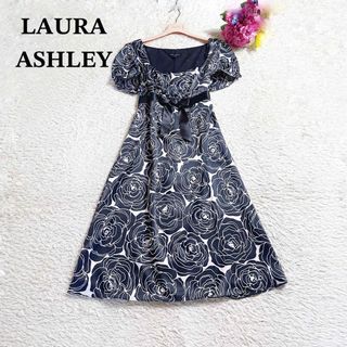 希少サイズ ꕤ ローラアシュレイ シルキーワンピース 花柄 総柄 2XL