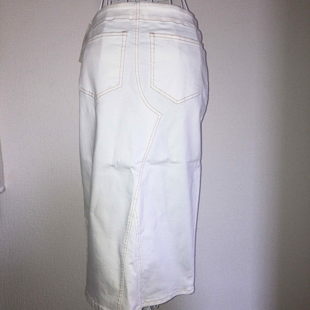 ANELALUX(アネラリュクス)のANELA LUX by Ahn Mika ホワイトデニムタイトスカート レディースのスカート(ひざ丈スカート)の商品写真