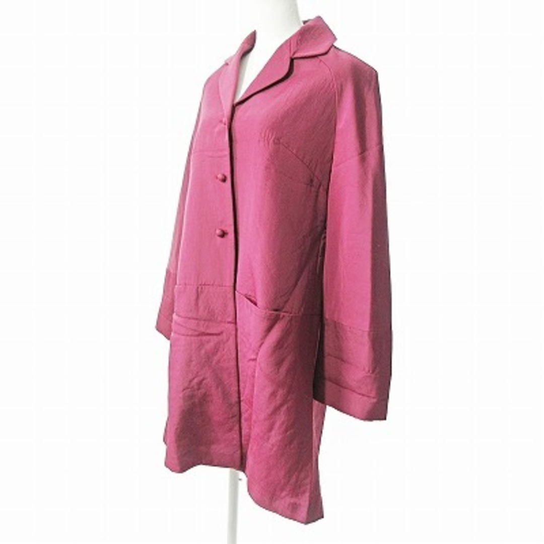 Sybilla(シビラ)のシビラ チェスターコート ジャケット ロング ウール混 ボルドー 赤紫 40 レディースのジャケット/アウター(チェスターコート)の商品写真