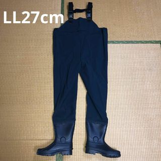 新品未使用　送料無料　胴付き長靴ウエーダー(WADER)　LL27cm　ネイビー(ウエア)