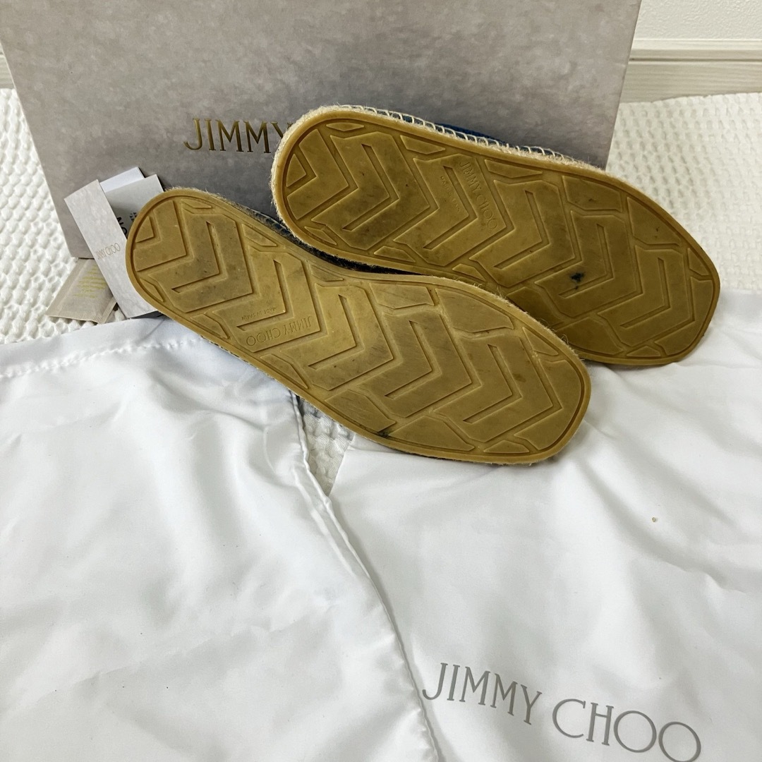 JIMMY CHOO(ジミーチュウ)の美品　ジミーチュウ　スリッポン　ブルー　スネークスリッポン　パイソン　青　25 メンズの靴/シューズ(スリッポン/モカシン)の商品写真