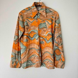 70s 古着　総柄シャツ　(シャツ)