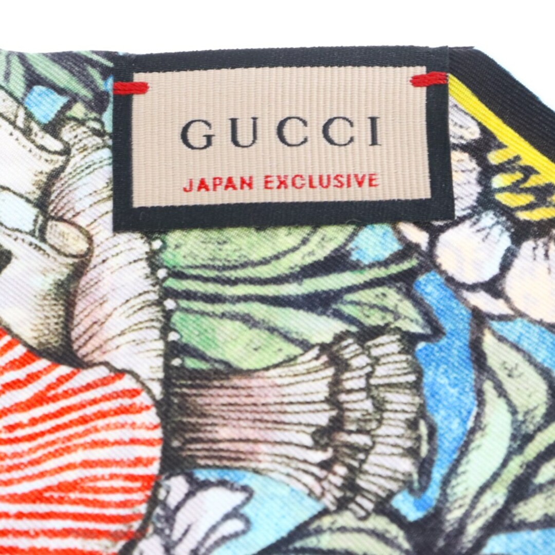 Gucci(グッチ)のGUCCI グッチ x YUKO HIGUCHI ヒグチユウコ 総柄 シルク ネックボウ スカーフ ブルー 737551 メンズのファッション小物(バンダナ/スカーフ)の商品写真