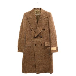 グッチ(Gucci)のGUCCI グッチ 22AW Wool Chester Coat 644450 ZAFUT ウールヘリボーン ロゴラベル チェスターコート ブラウン(フライトジャケット)