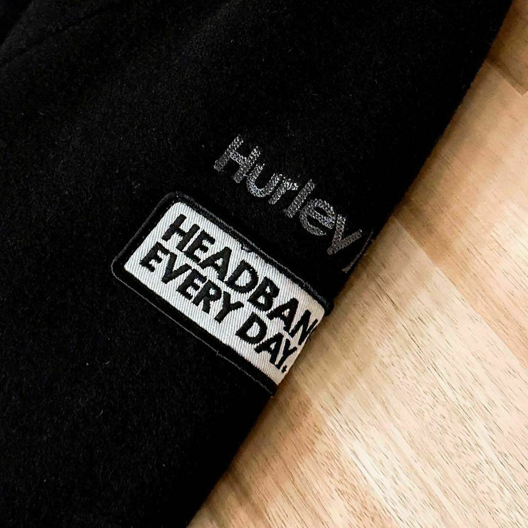 Hurley(ハーレー)の【ハーレー】Hurley 中綿入り Pコート ワッペン M 黒ブラック×白 メンズのジャケット/アウター(ピーコート)の商品写真