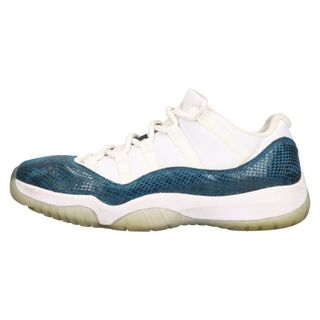 ナイキ(NIKE)のNIKE ナイキ AIR JORDAN11 RETRO LOW SNAKESKIN エアジョーダン11 スネークスキン ローカットスニーカー ホワイト/ブルー US9/27cm CD6846-102(スニーカー)