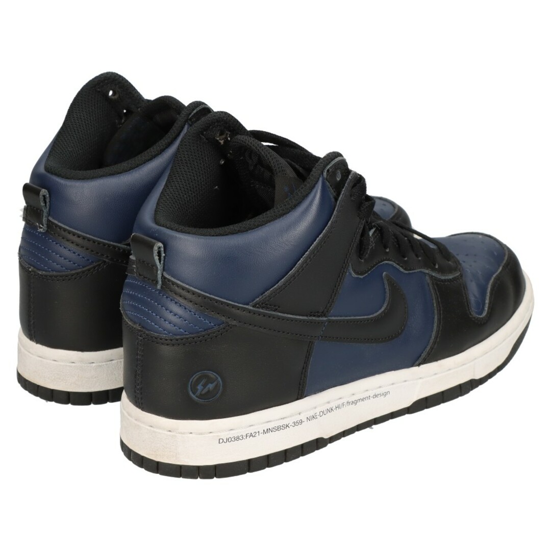 NIKE(ナイキ)のNIKE ナイキ ×FRAGMENT DESIGN DUNK HIGH CITY PACK MIDNIGHT NAVY DJ0383-400 フラグメントデザイン ダンクハイ ハイカットスニーカー ブラック/ネイビー US6.5/24.5cm レディースの靴/シューズ(スニーカー)の商品写真