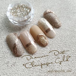 Diamond Dust シャンパンゴールド(ネイル用品)