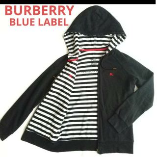 バーバリーブルーレーベル(BURBERRY BLUE LABEL)のBURBERRY BLUE LABEL ジップパーカー 2WAY 黒白 S(パーカー)