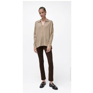 ザラ(ZARA)のZARA ミニフレア ニットパンツ S ブラウン(その他)