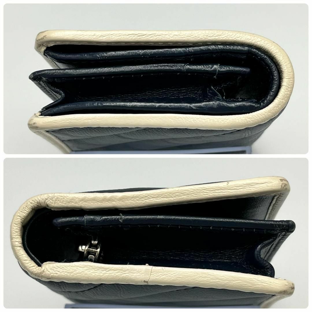 Gucci(グッチ)のGUCCI GGマーモント コンパクトウォレット 二つ折り ミニ財布 ネイビー レディースのファッション小物(財布)の商品写真