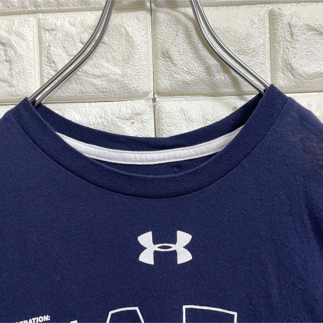 UNDER ARMOUR(アンダーアーマー)のアンダーアーマー　YALE イエール大学　プリント Tシャツ　メンズLサイズ相当 メンズのトップス(Tシャツ/カットソー(半袖/袖なし))の商品写真