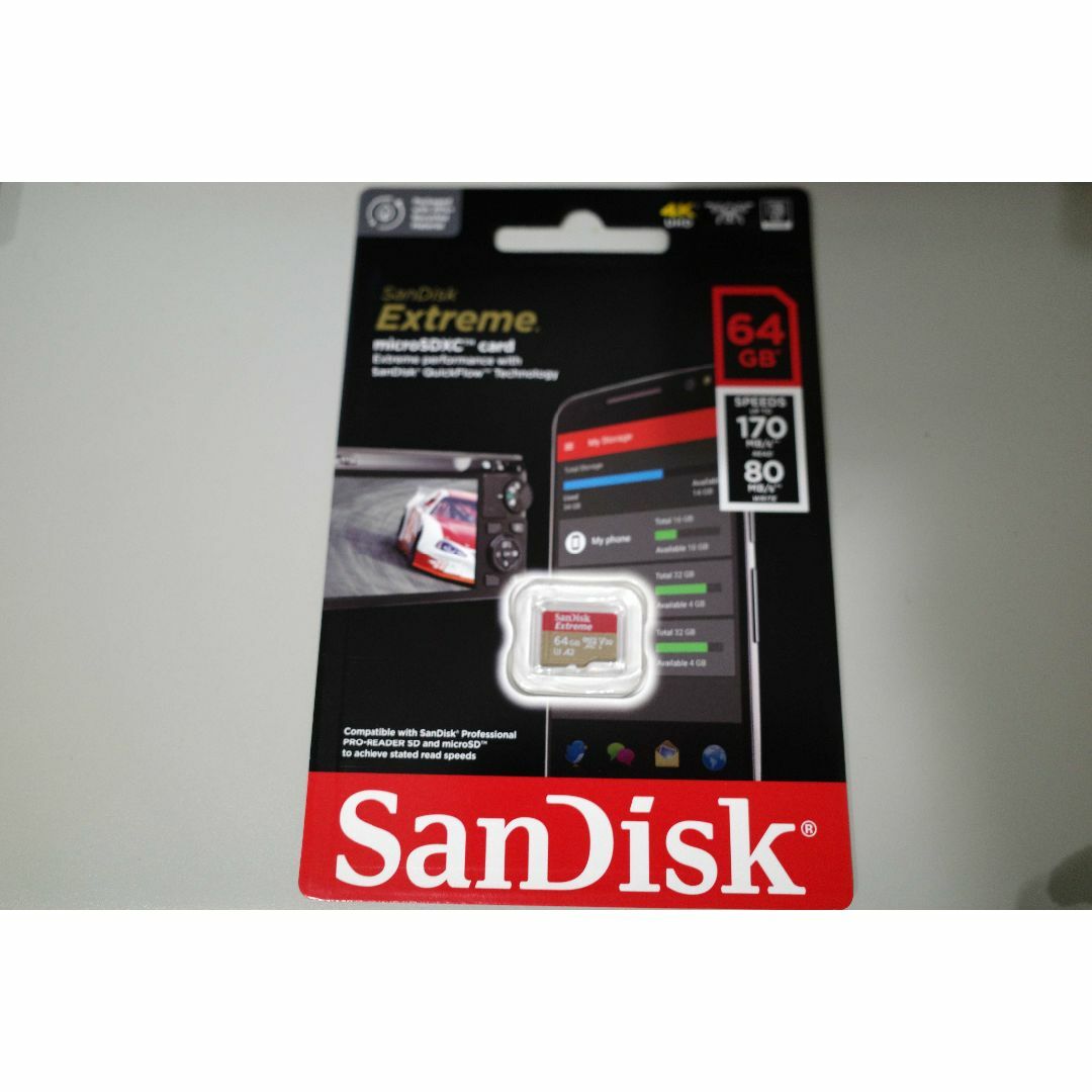 SanDisk(サンディスク)のSanDisk Extreme microSDXC 64GB  スマホ/家電/カメラのカメラ(その他)の商品写真