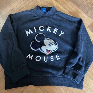 ディズニー(Disney)のミッキー  サガラ刺繍  ハイネック スウェット トレーナー  130(Tシャツ/カットソー)