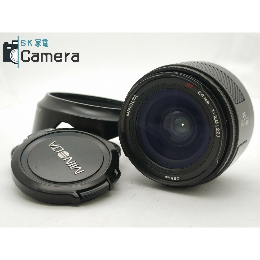 KONICA MINOLTA(コニカミノルタ)のMINOLTA AF 24ｍｍ F2.8 フード キャップ 付 ミノルタ Aマウント スマホ/家電/カメラのカメラ(レンズ(単焦点))の商品写真
