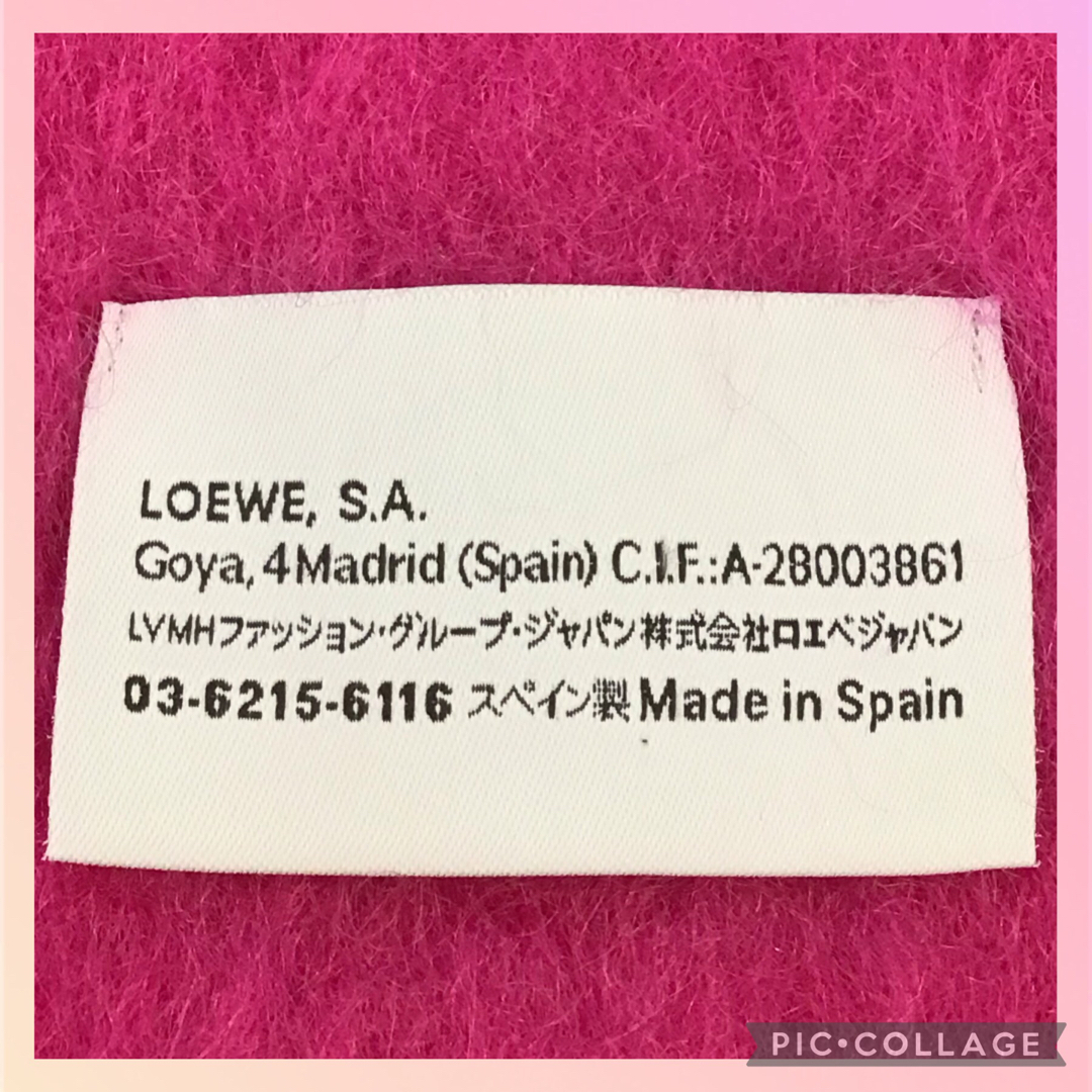 LOEWE(ロエベ)のLOEWE  ロエベ　マフラー　モヘヤ　ピンク レディースのファッション小物(マフラー/ショール)の商品写真