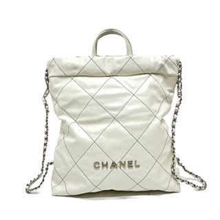 シャネル(CHANEL)のシャネル CHANEL CHANEL22 スモール AS3313 ハンドバッグ 2WAYバッグ チェーン リュックサック リュックサック ラムスキン ホワイト 美品(リュック/バックパック)