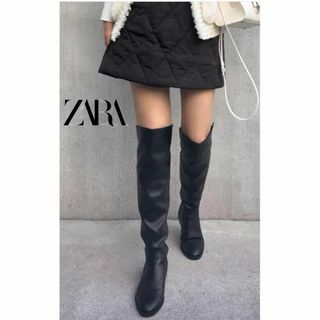 ザラ(ZARA)のZARA ラスト1点 ニーハイフラットブーツ 36(ブーツ)