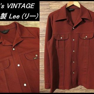 リー(Lee)の70s USA製 Lee リー 長袖 ポリエステル シャツ ジャケット M(シャツ)