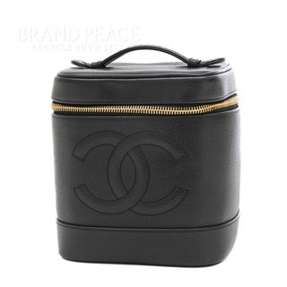 シャネル(CHANEL)のシャネル ココマーク 縦型バニティ ハンドバッグ キャビアスキン ブラック A0(ハンドバッグ)