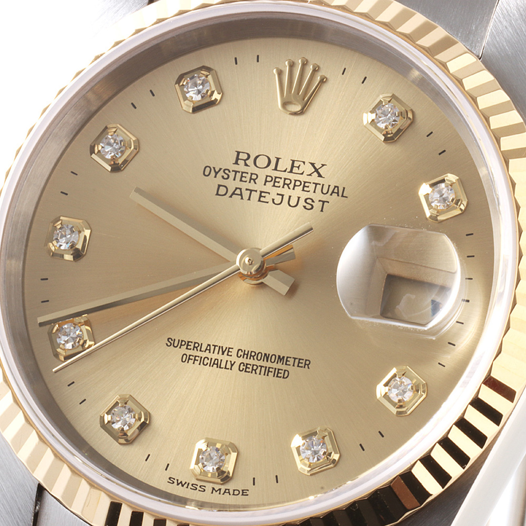 ROLEX(ロレックス)のロレックス デイトジャスト 10Pダイヤ 16233G シャンパン T番 メンズ 中古 腕時計 メンズの時計(腕時計(アナログ))の商品写真