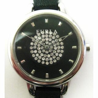 フルラ(Furla)のほぼ未使用フルラFURLAスワロフスキー石入モスグリーン002822-01-87(腕時計)