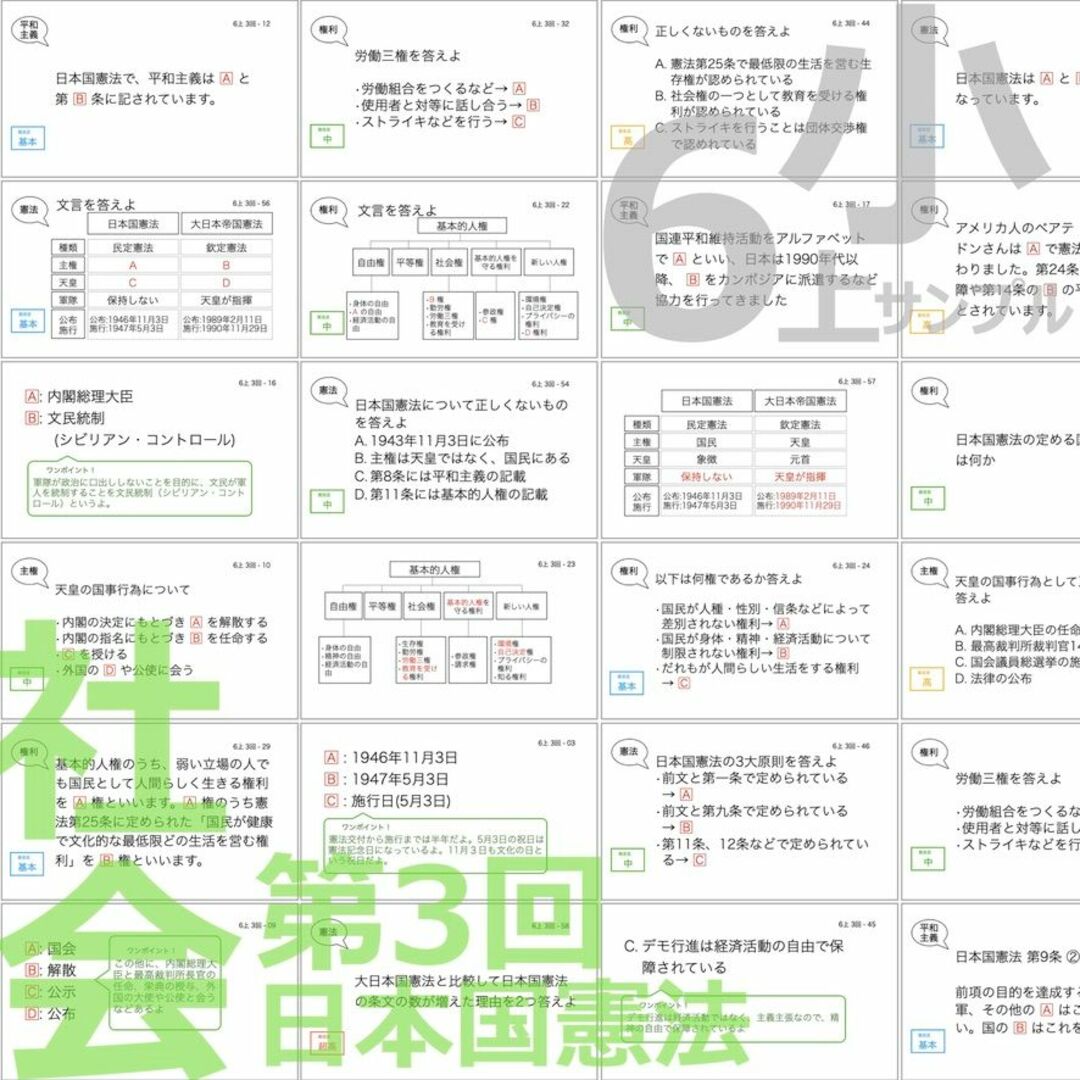 中学受験【6年上 社会 全セット1-17回】暗記カード 予習シリーズ 組分け エンタメ/ホビーの本(語学/参考書)の商品写真