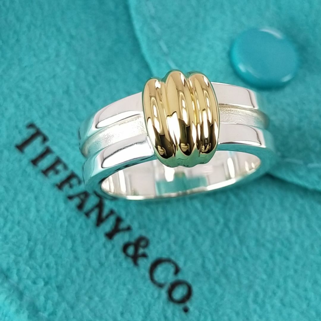 Tiffany & Co.(ティファニー)の☆美品☆【TIFFANY&Co.】グルーブド　コンビ　リング　１４号　891 メンズのアクセサリー(リング(指輪))の商品写真