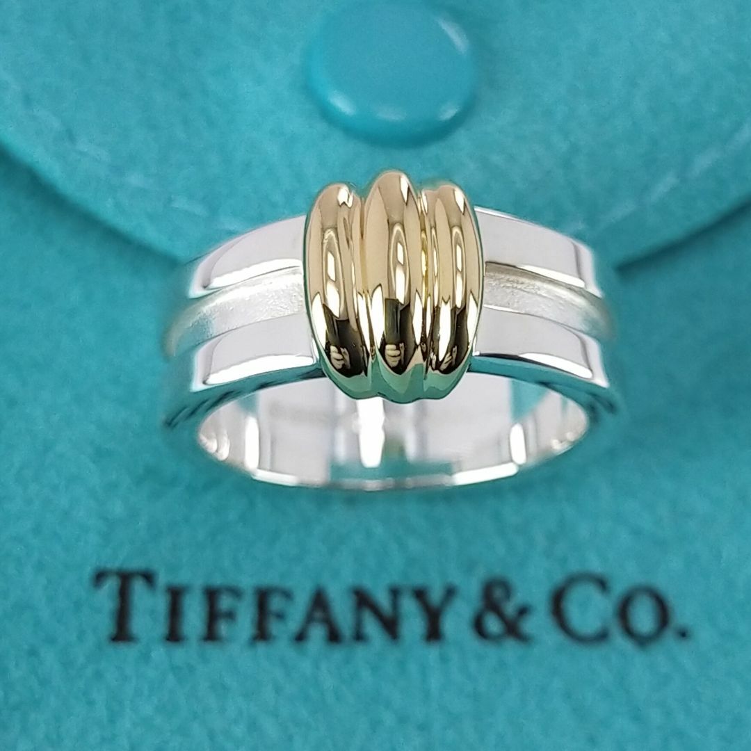 Tiffany & Co.(ティファニー)の☆美品☆【TIFFANY&Co.】グルーブド　コンビ　リング　１４号　891 メンズのアクセサリー(リング(指輪))の商品写真