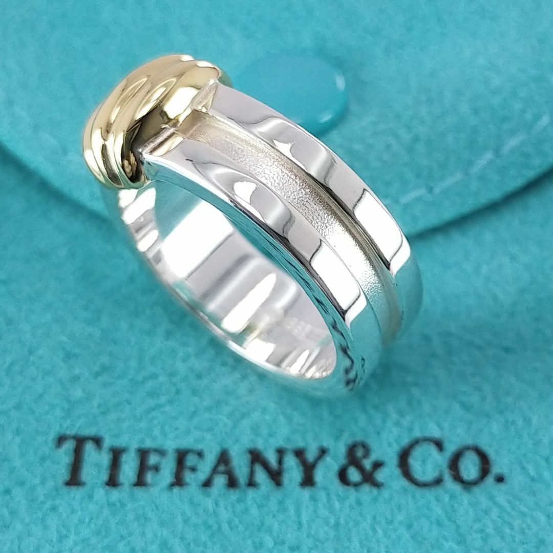 Tiffany & Co.(ティファニー)の☆美品☆【TIFFANY&Co.】グルーブド　コンビ　リング　１４号　891 メンズのアクセサリー(リング(指輪))の商品写真