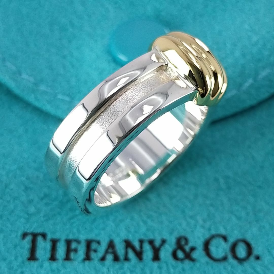 Tiffany & Co.(ティファニー)の☆美品☆【TIFFANY&Co.】グルーブド　コンビ　リング　１４号　891 メンズのアクセサリー(リング(指輪))の商品写真