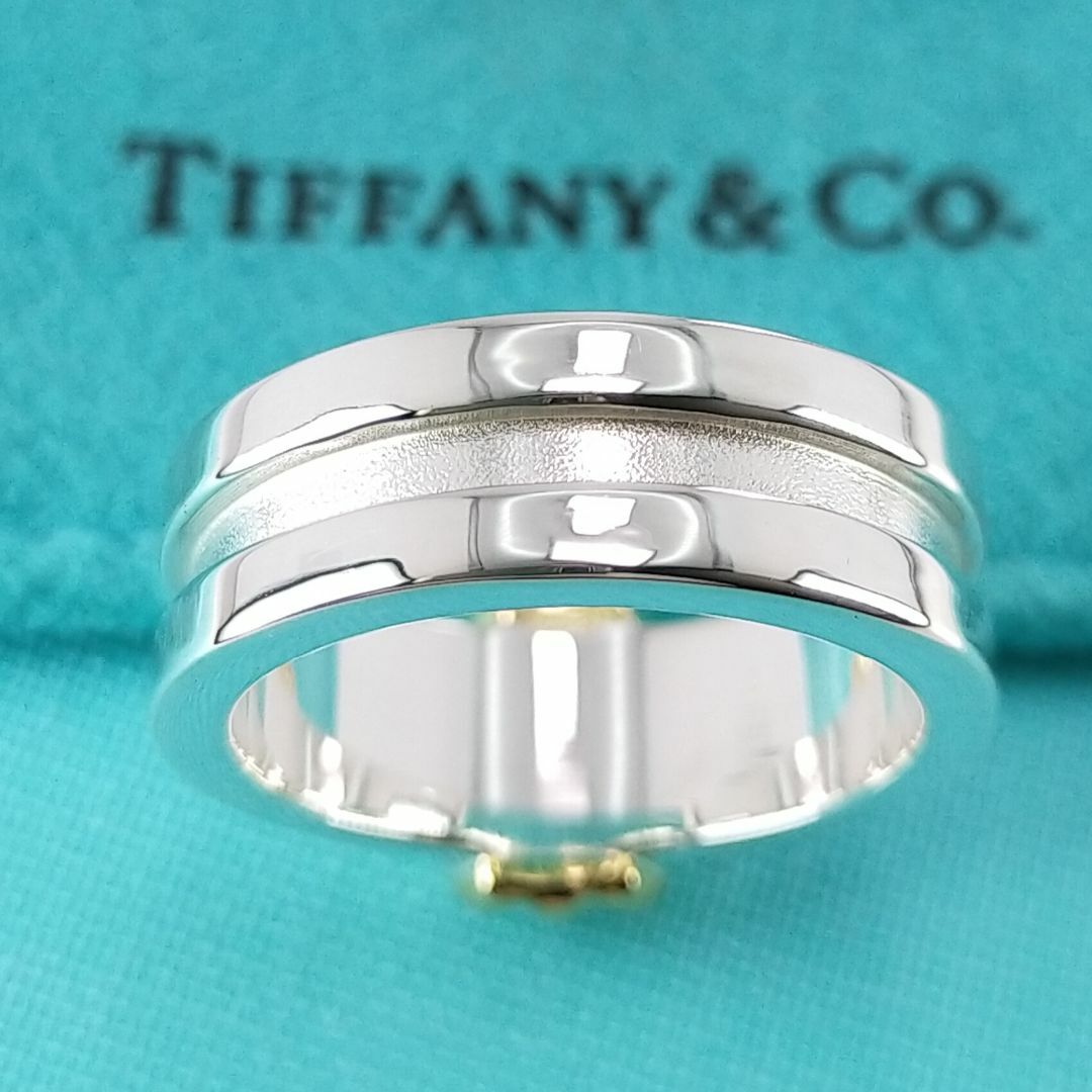 Tiffany & Co.(ティファニー)の☆美品☆【TIFFANY&Co.】グルーブド　コンビ　リング　１４号　891 メンズのアクセサリー(リング(指輪))の商品写真