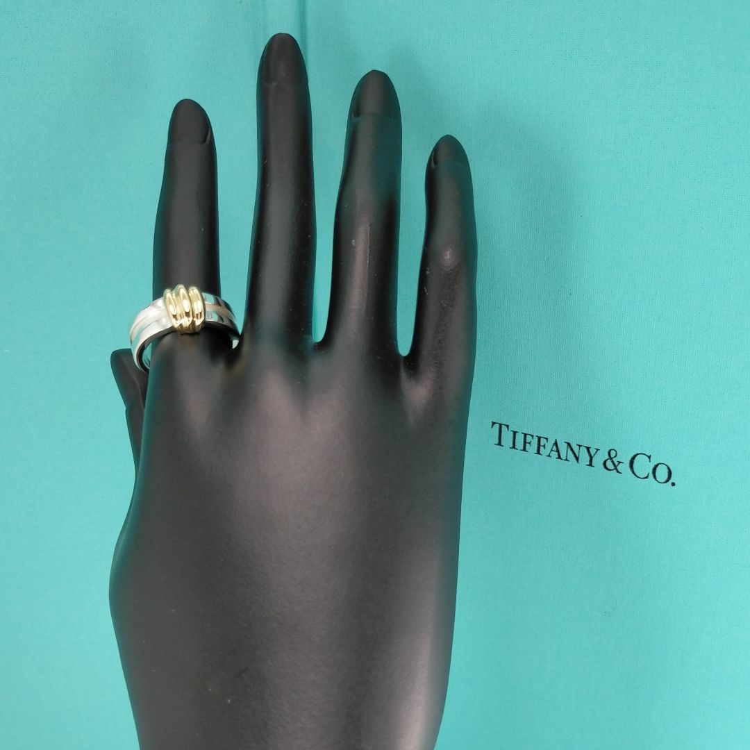 Tiffany & Co.(ティファニー)の☆美品☆【TIFFANY&Co.】グルーブド　コンビ　リング　１４号　891 メンズのアクセサリー(リング(指輪))の商品写真