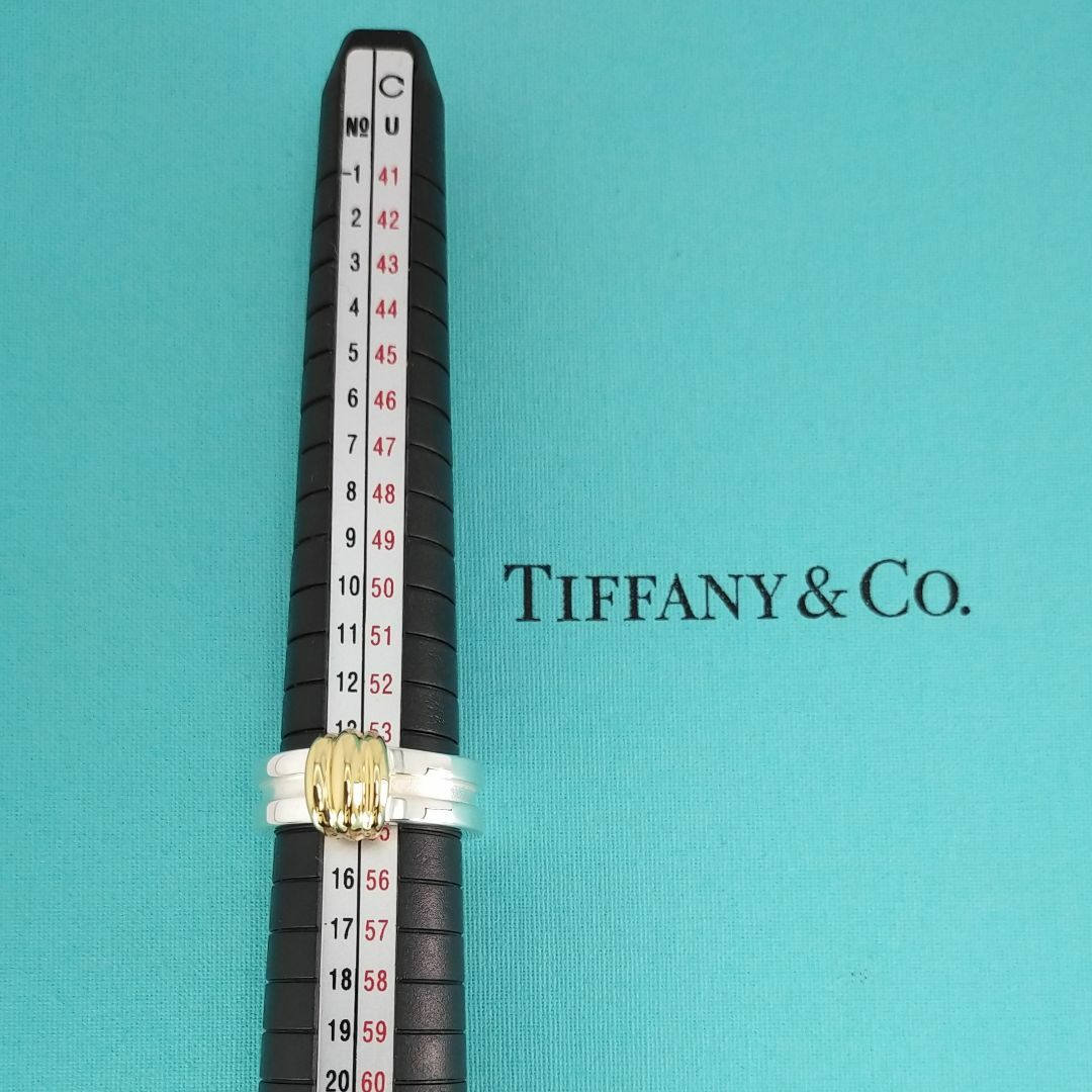 Tiffany & Co.(ティファニー)の☆美品☆【TIFFANY&Co.】グルーブド　コンビ　リング　１４号　891 メンズのアクセサリー(リング(指輪))の商品写真