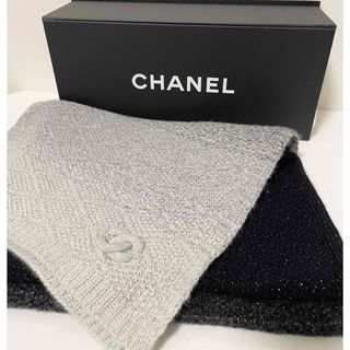 シャネル(CHANEL)のCHANEL シャネル ココ カシミヤ ストール マフラー グラデーション ラメ(マフラー/ショール)