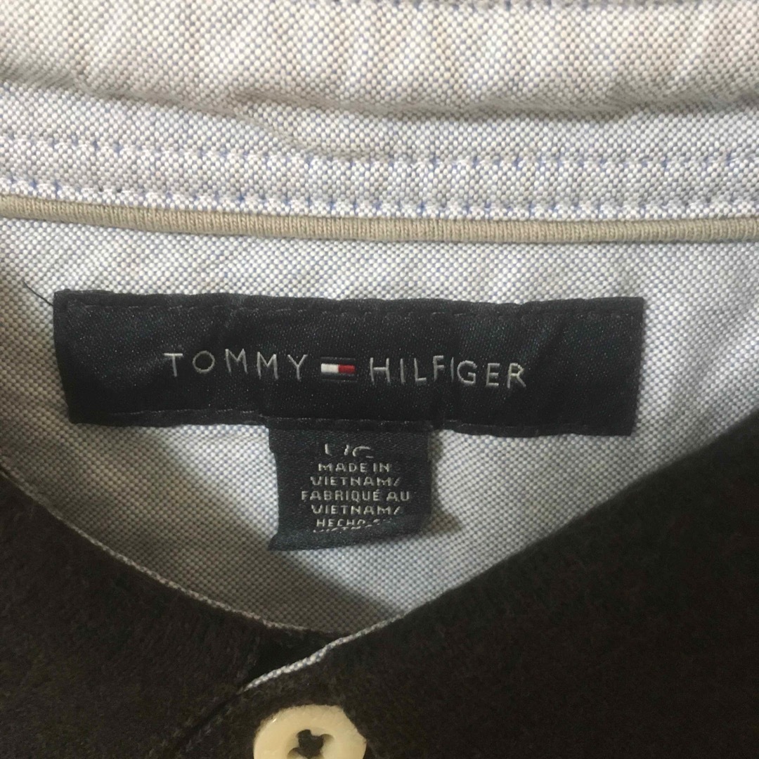 TOMMY HILFIGER(トミーヒルフィガー)の【Lサイズ】トミーヒルフィガー☆ワンポイントロゴ刺繍　ボーダー　ポロシャツ メンズのトップス(ポロシャツ)の商品写真