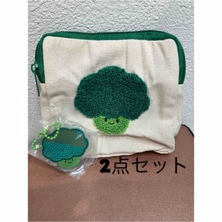 【未使用★2点セット】にっこりーノ お弁当のもこもこポーチ シャカシャカアクリル(キャラクターグッズ)