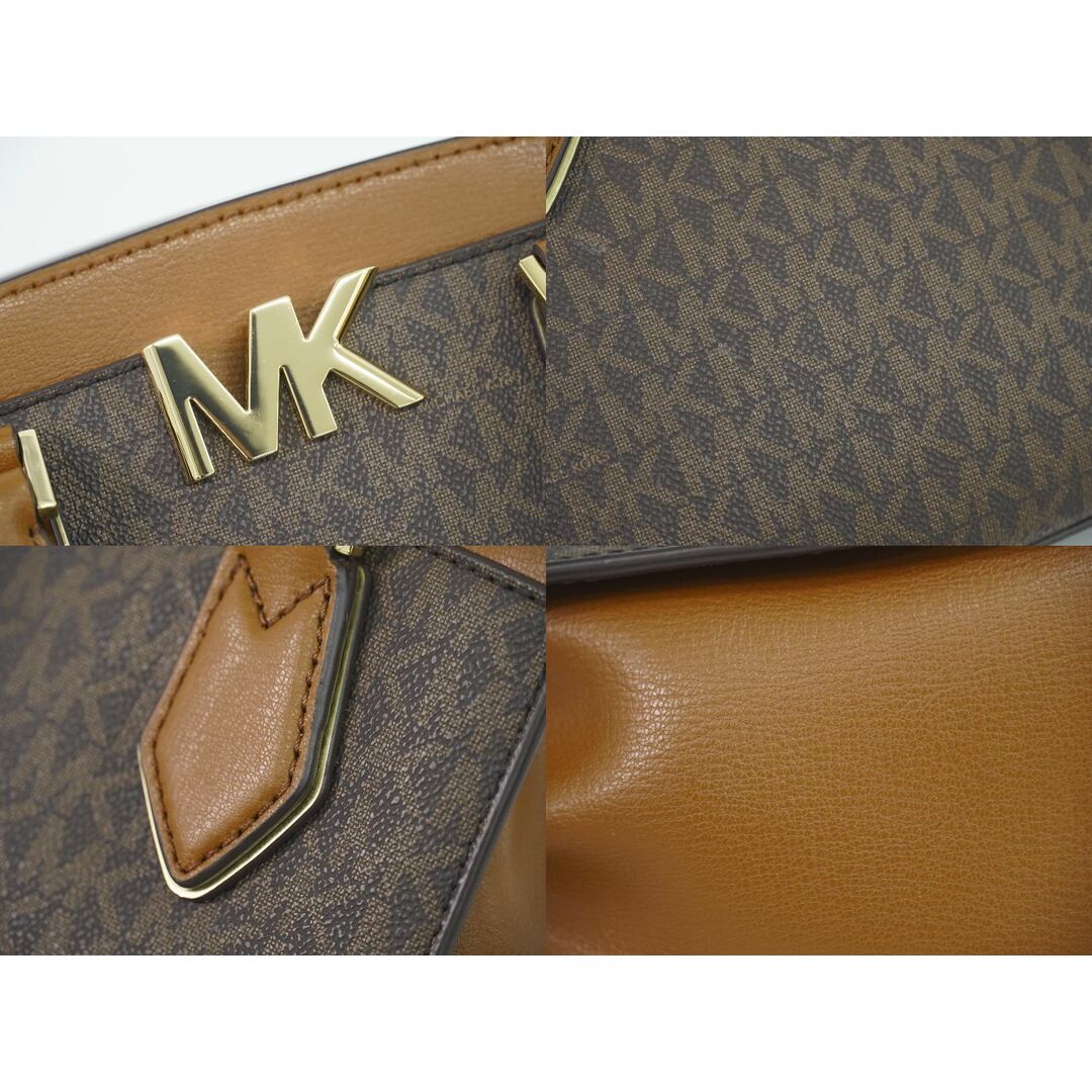 Michael Kors(マイケルコース)の本物 マイケルコース MICHAEL KORS MK シグネチャー 2WAY ショルダーバッグ ハンドバッグ ポシェット コーティングキャンバス ブラウン バッグ 中古 レディースのバッグ(ショルダーバッグ)の商品写真