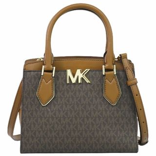 マイケルコース(Michael Kors)の本物 マイケルコース MICHAEL KORS MK シグネチャー 2WAY ショルダーバッグ ハンドバッグ ポシェット コーティングキャンバス ブラウン バッグ 中古(ショルダーバッグ)